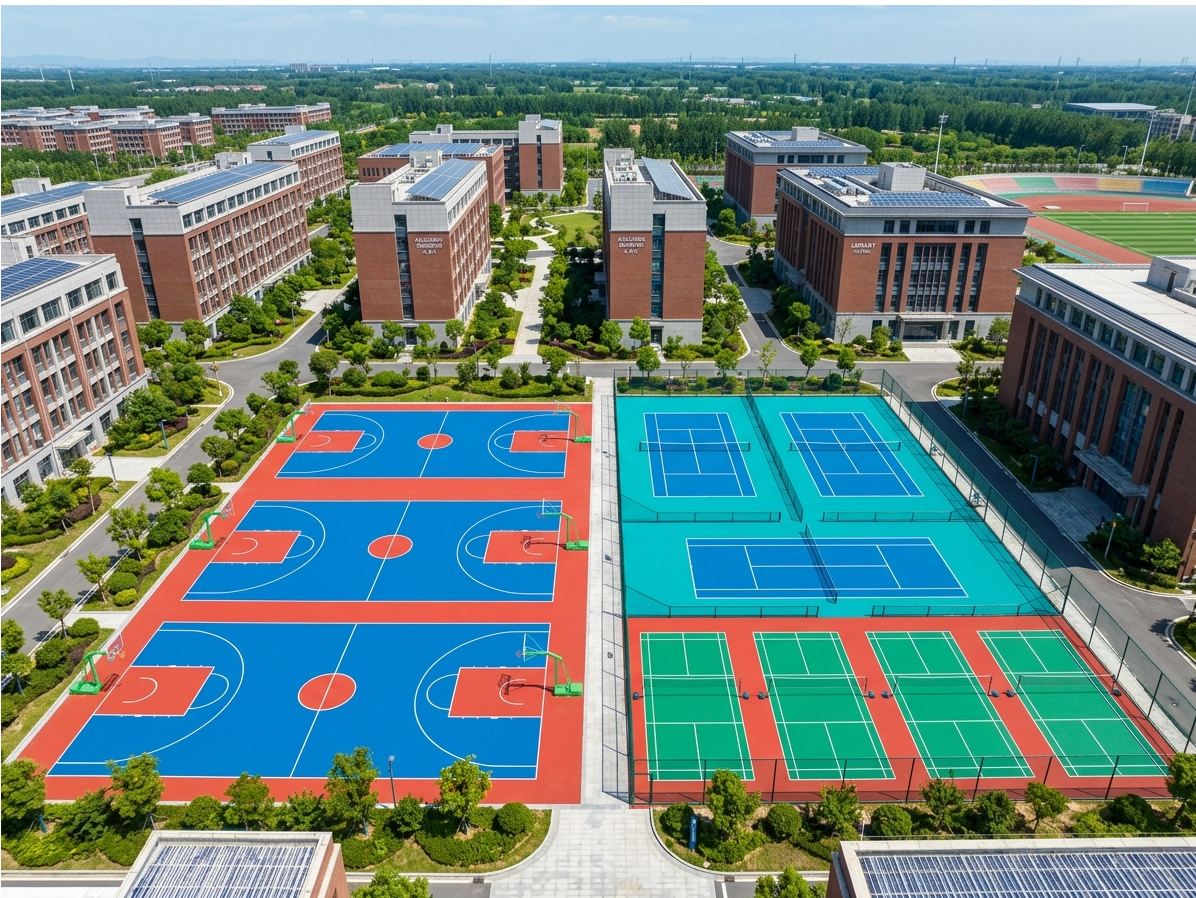 荆门市硅PU球场全塑型塑胶跑道 - 方案